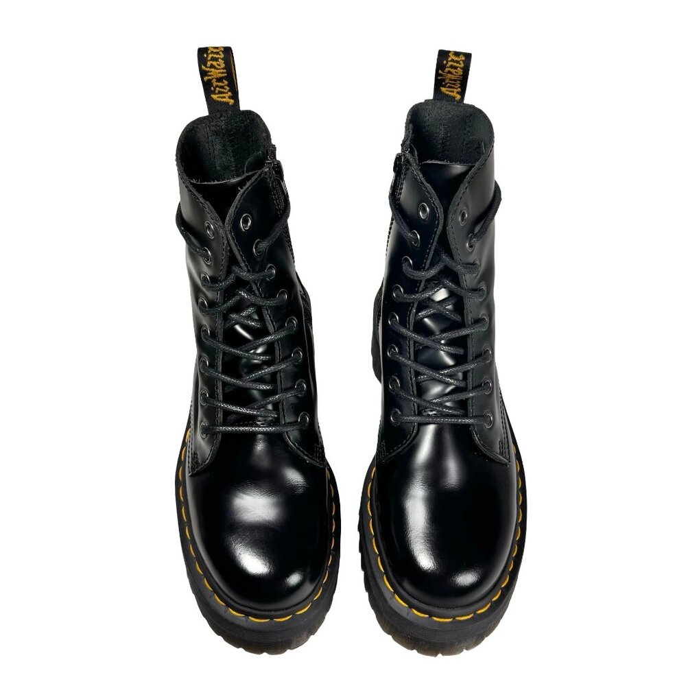 Dr. Martens Jadon Lace-Up Boots Sz 7 Black Leather Platform Airwair Goth Grunge - Picture 8 of 16